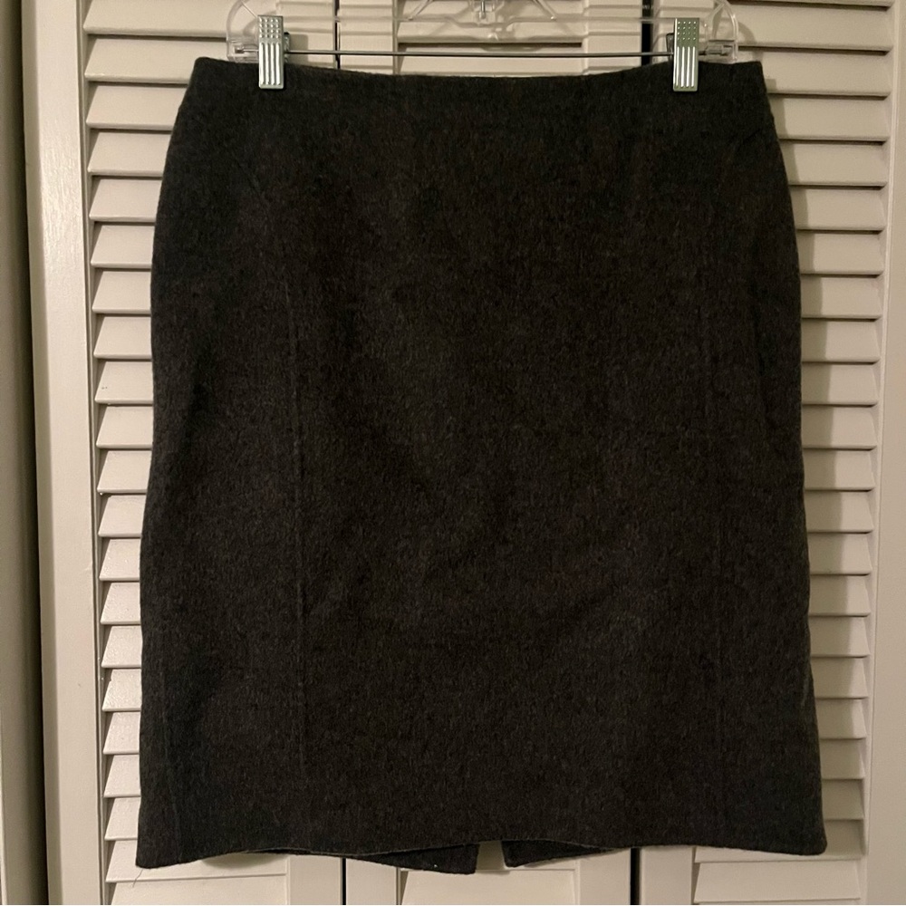 Talbots Felted Wool Gray Pencil Skirt Size 12P